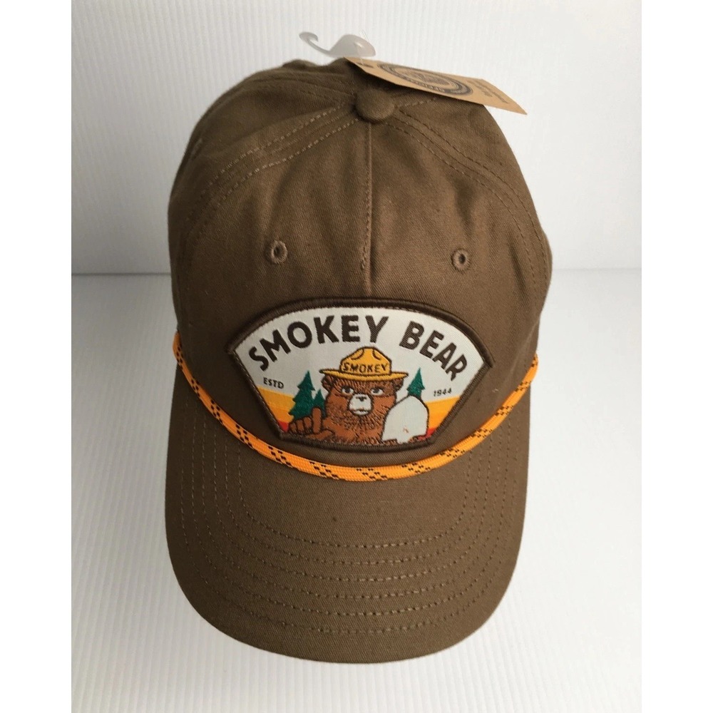 Smokey Bear Brown Snapback Hat Mad Engine Official Licensed One Size